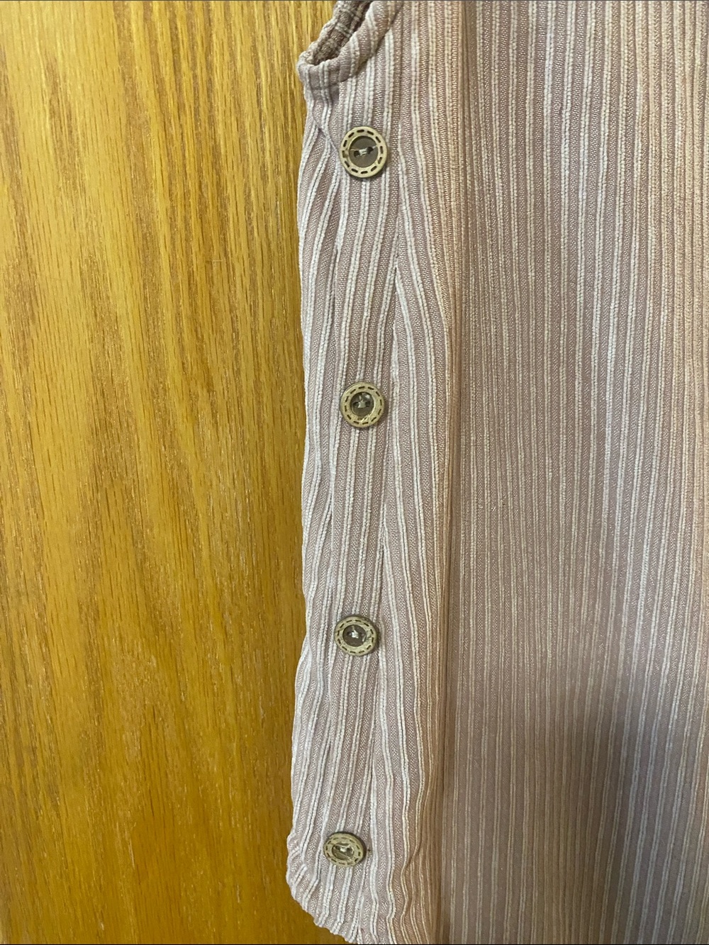 Sleeveless Ribbed Tunic with Side Button Detail - Dusty Rose - Picture 7 of 9